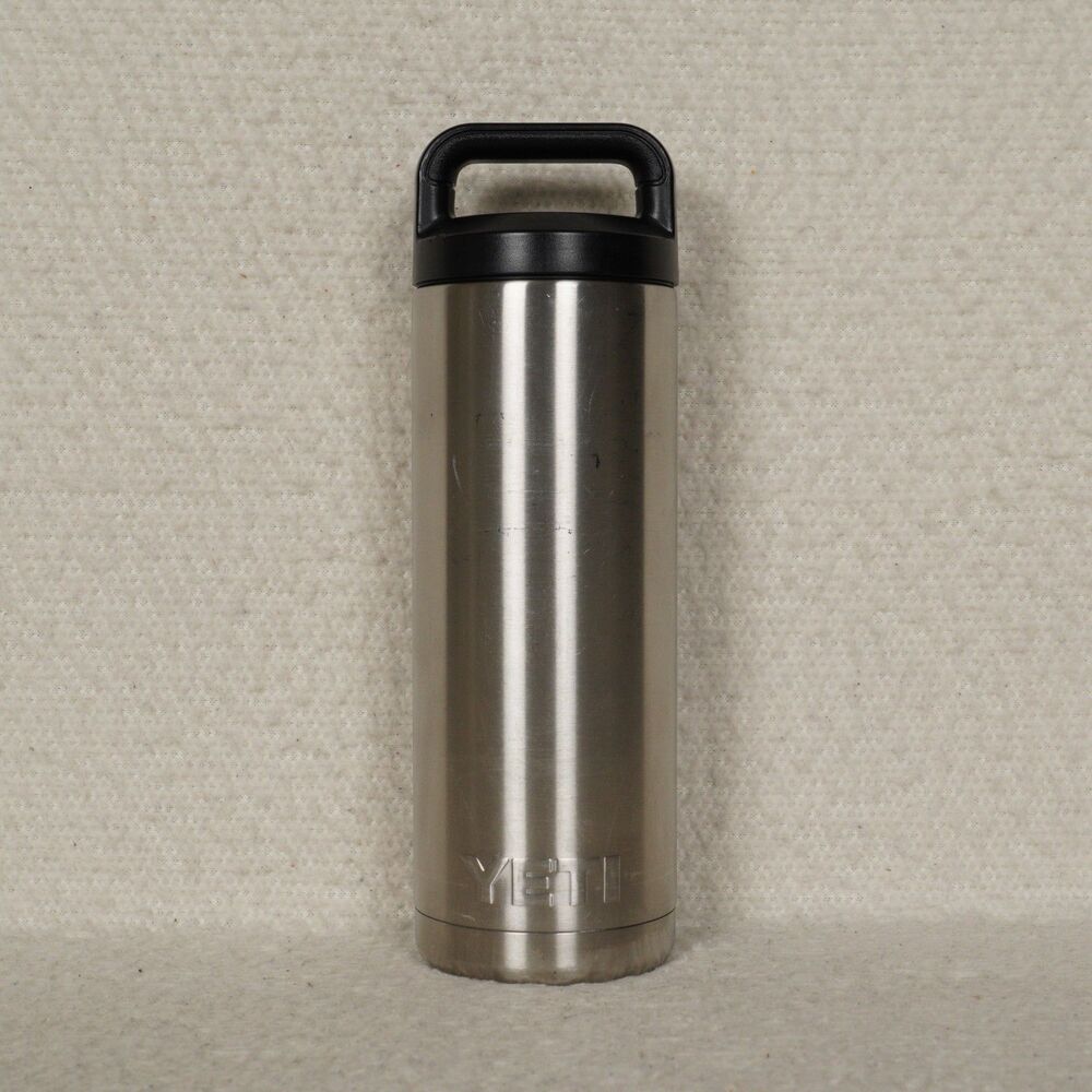 YETI 18oz Rambler Stainless Steel Water Bottle Double-Wall TripleHaul Handle Cap